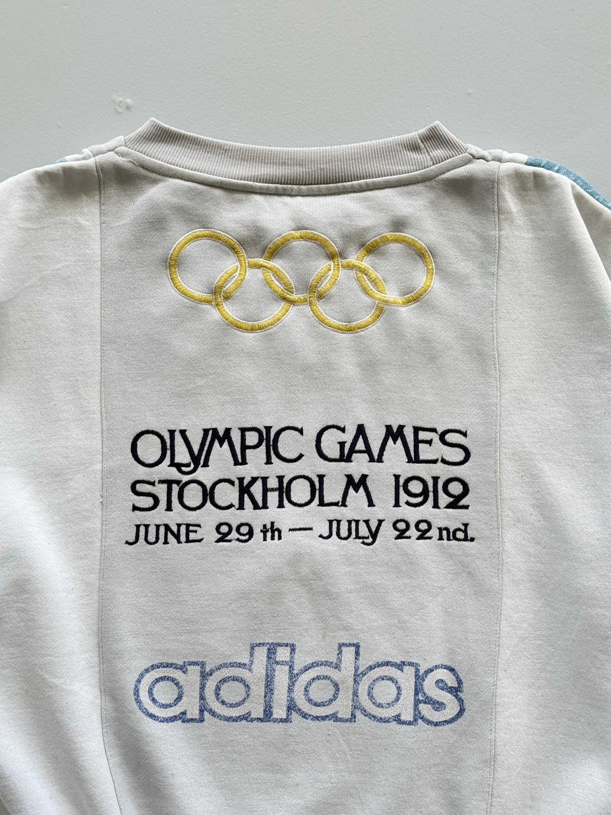 White Adidas 70's Vintage Munich Olympics Graphic Sweatshirt Jumper - Medium