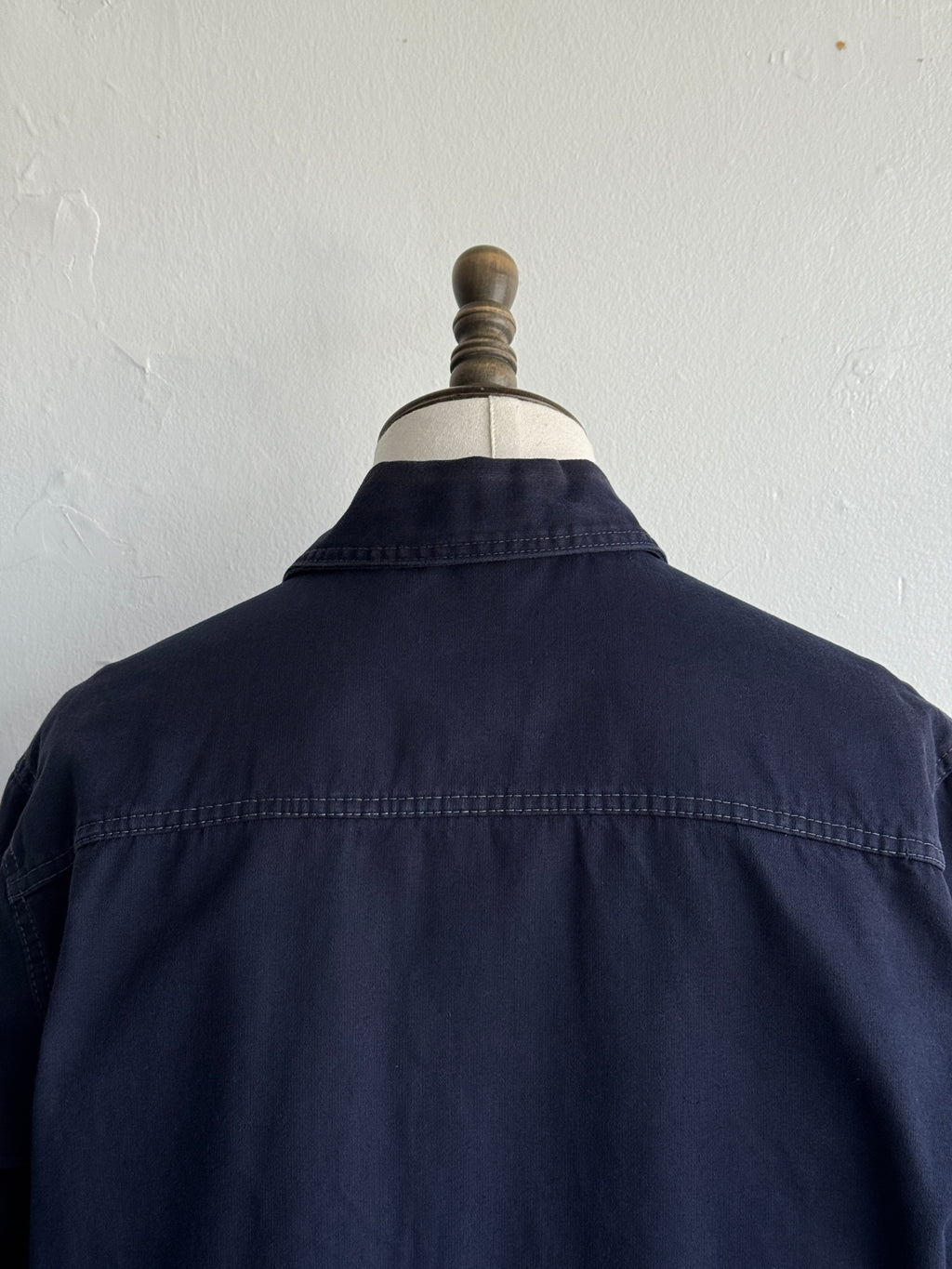 Black / Dark Navy Moleskin Cotton 90's Vintage Workwear Chore Jacket CH471 - XL