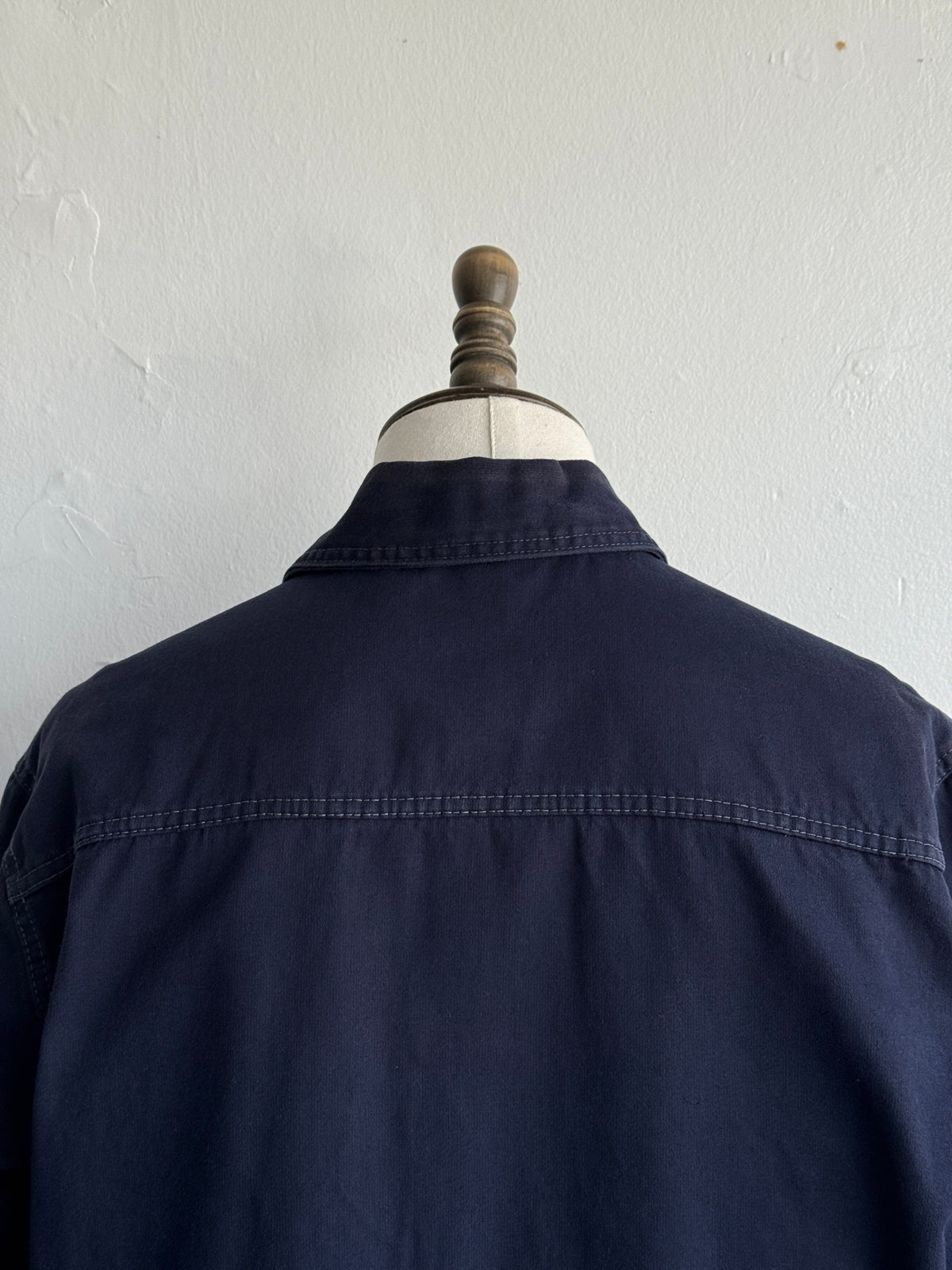 Black / Dark Navy Moleskin Cotton 90's Vintage Workwear Chore Jacket CH471 - XL