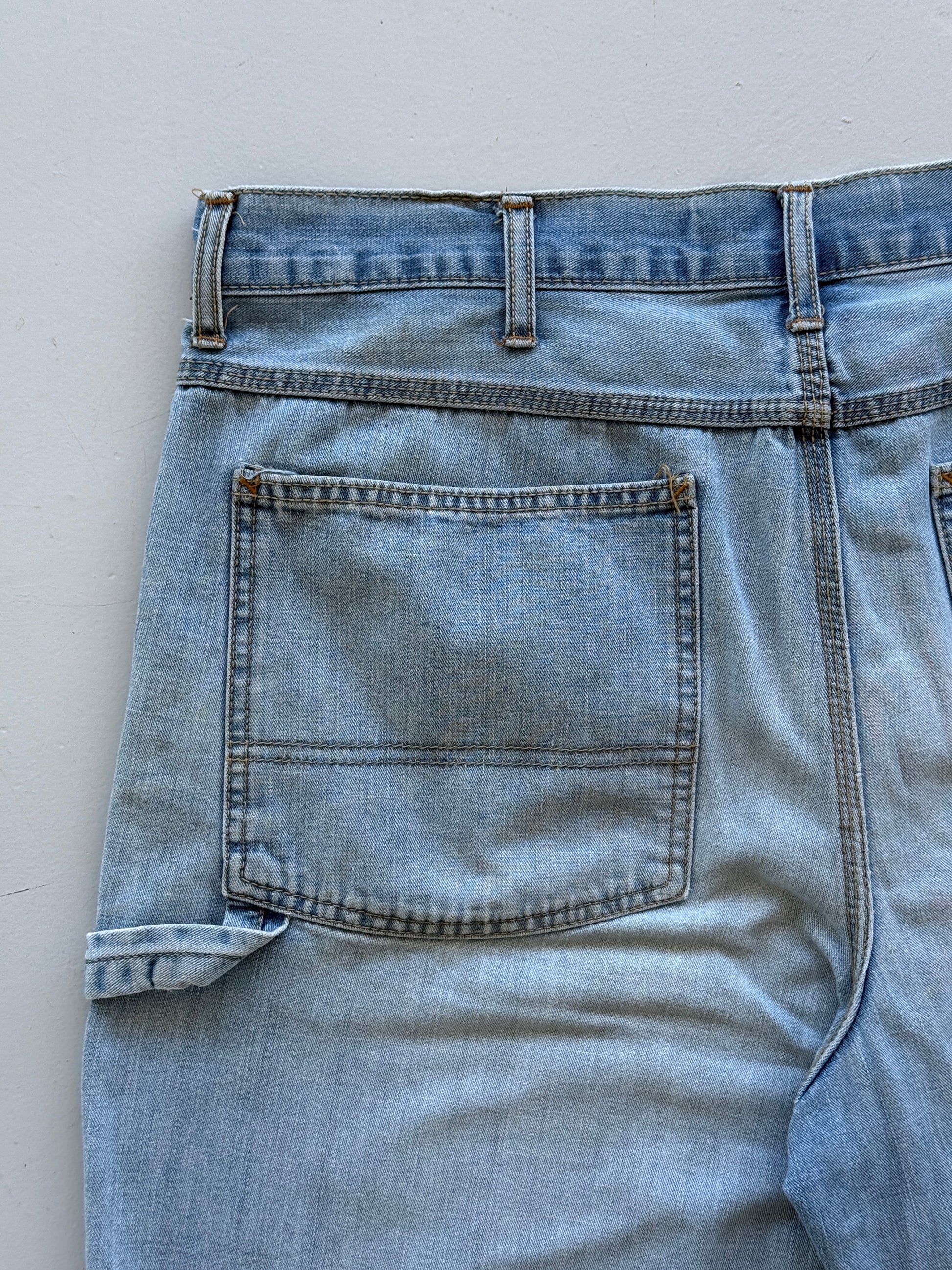 Light Blue Old Navy 00's Vintage Y2K Baggy Carpenter Denim Shorts - W40 x L11