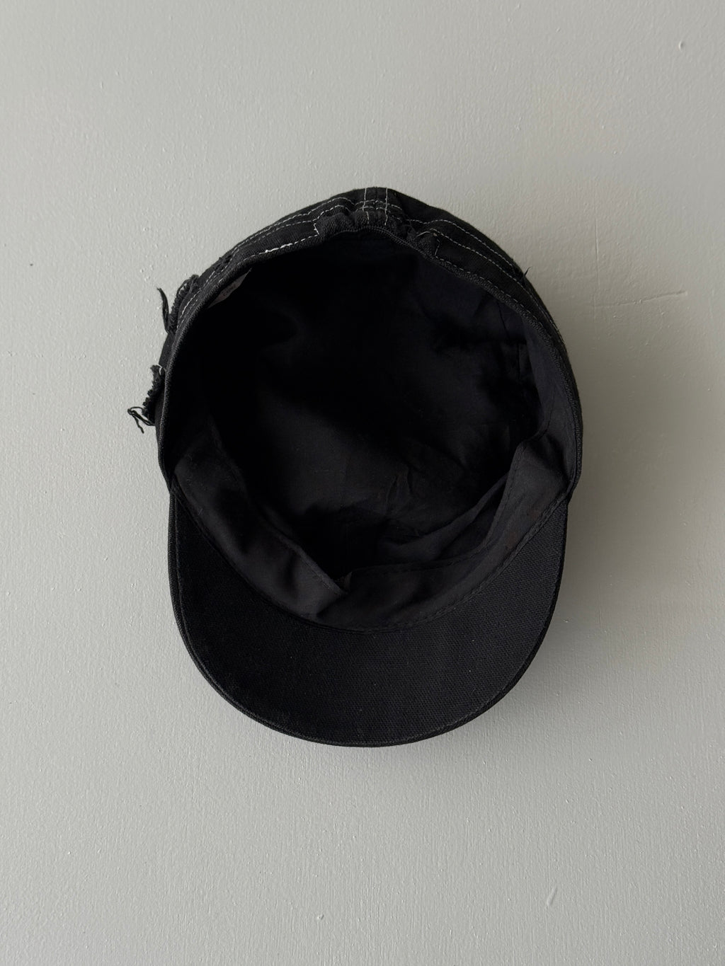 Black Studded Crucifix Y2K Cadet Cap Military Style 00's Grunge Aesthetic
