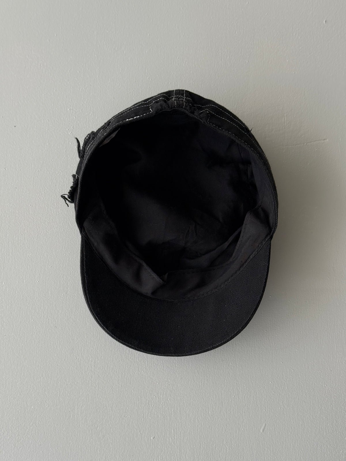 Black Studded Crucifix Y2K Cadet Cap Military Style 00's Grunge Aesthetic