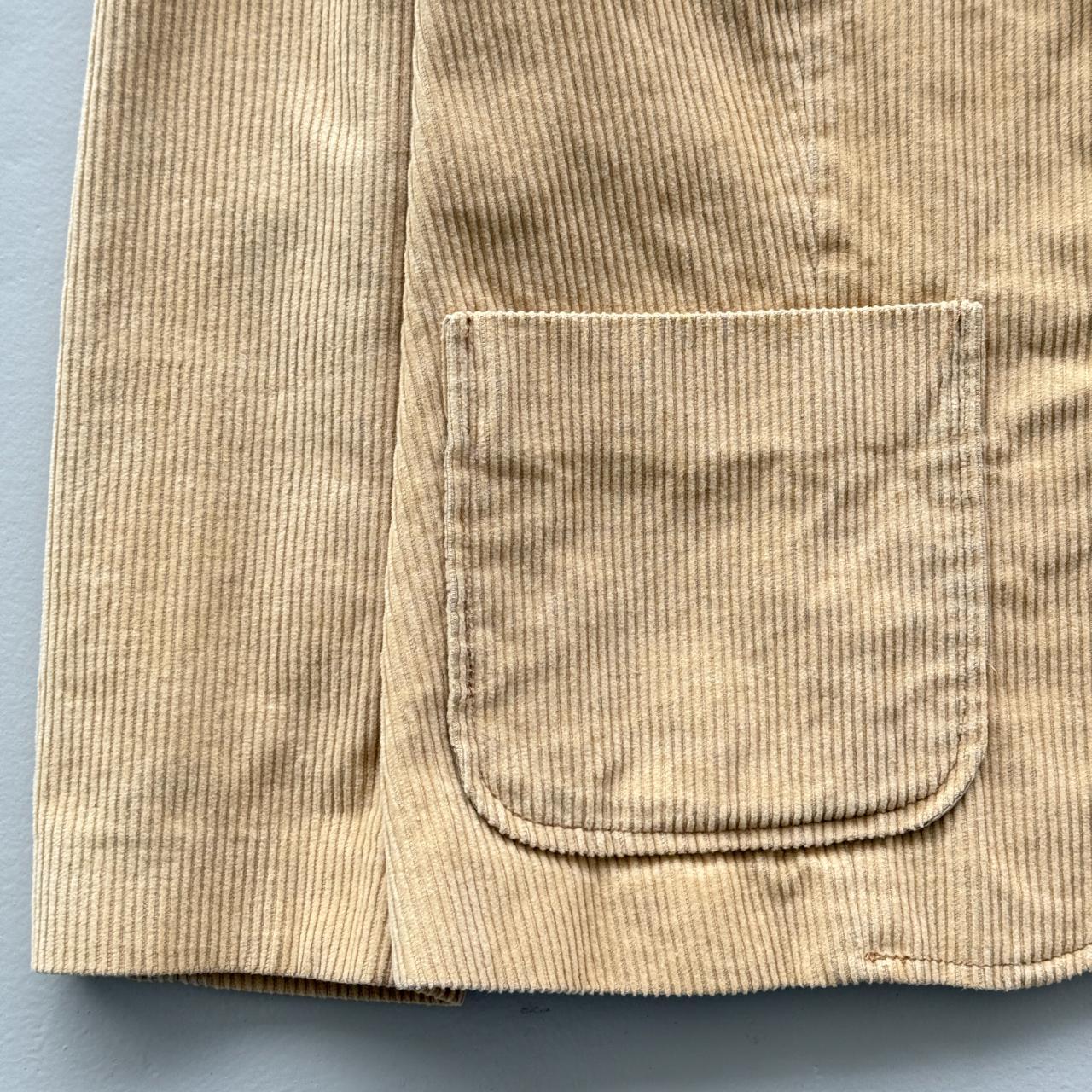 Cream Long Street Vintage 80s Corduroy Blazer Jacket - Womens Size 10
