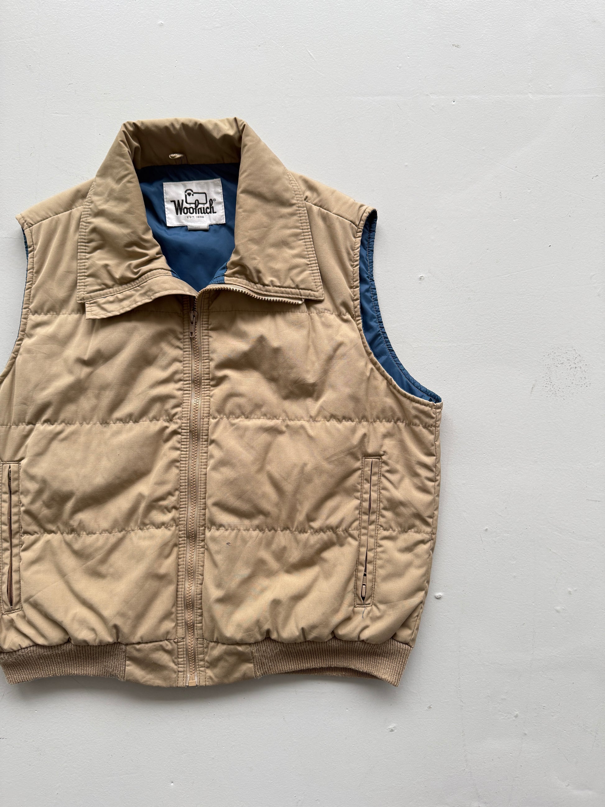 Cream Woolrich 90's Vintage Insulated Puffer Vest Body Warmer - Medium