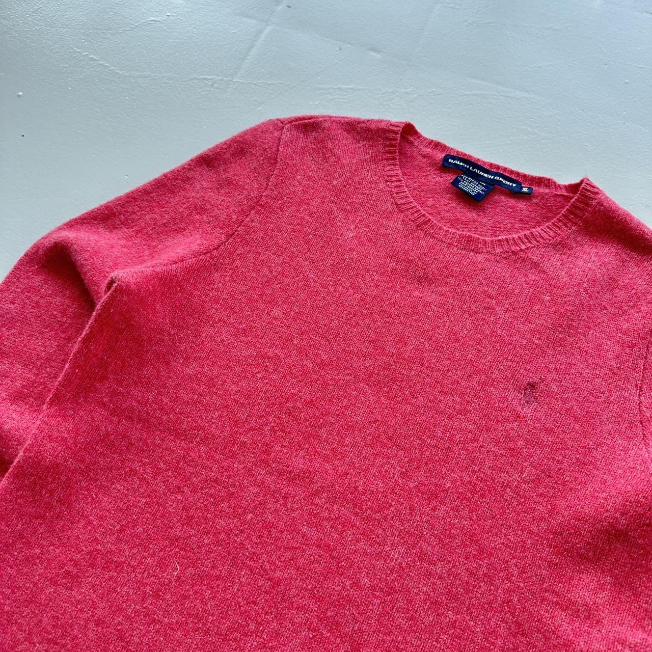 Pink Woollen Polo Ralph Lauren Vintage Crewneck Sweatshirt - Womens Medium Size 10
