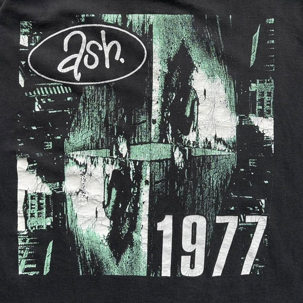 ASH Faded Black 1977 Long Sleeve Brit Pop 90s Vintage T-shirt - Large