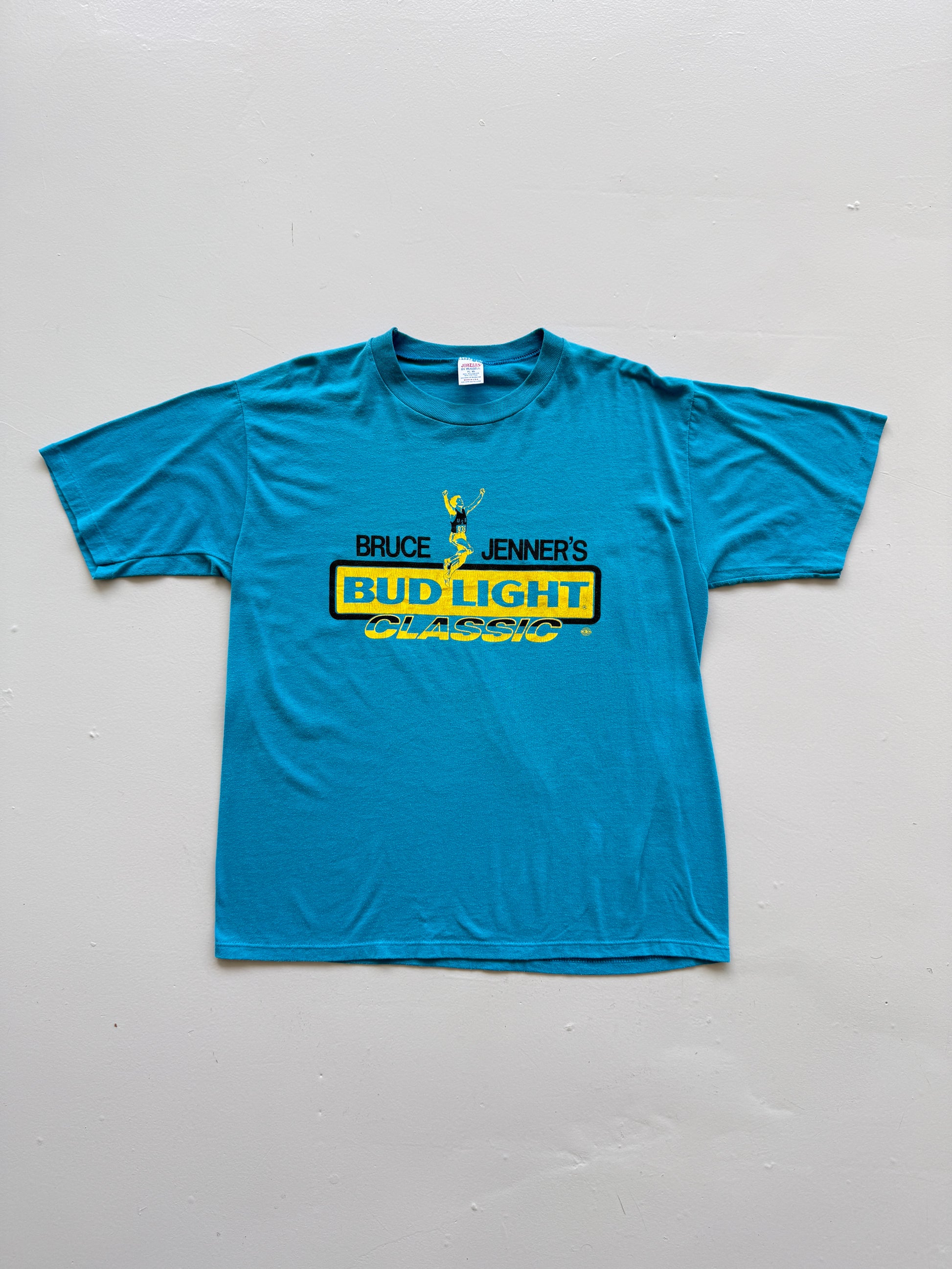Blue Bruce Jenner 80's Vintage Single Stitch Beer Graphic T-Shirt - XL