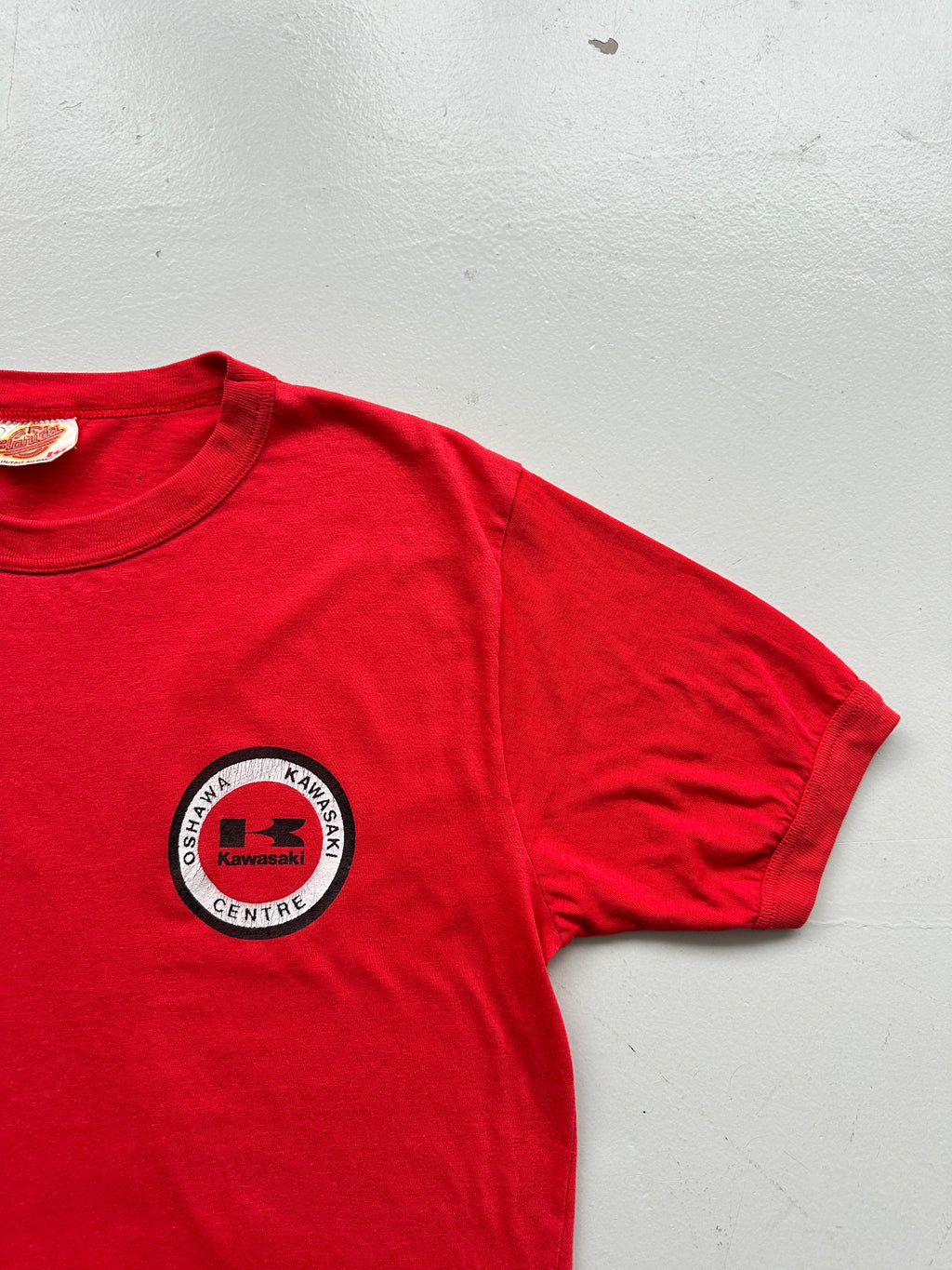 Red Kawasaki Ringer Vintage T-Shirt 80's - Small