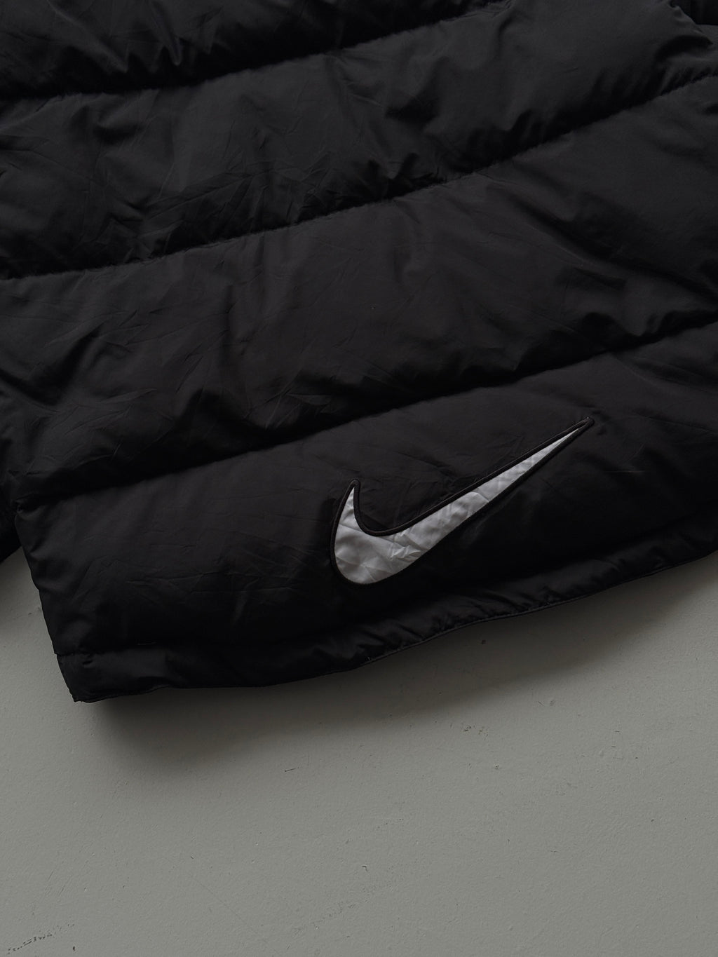 Black Nike  90's Vintage Padded Puffer Jacket Big Swoosh - XS/Small