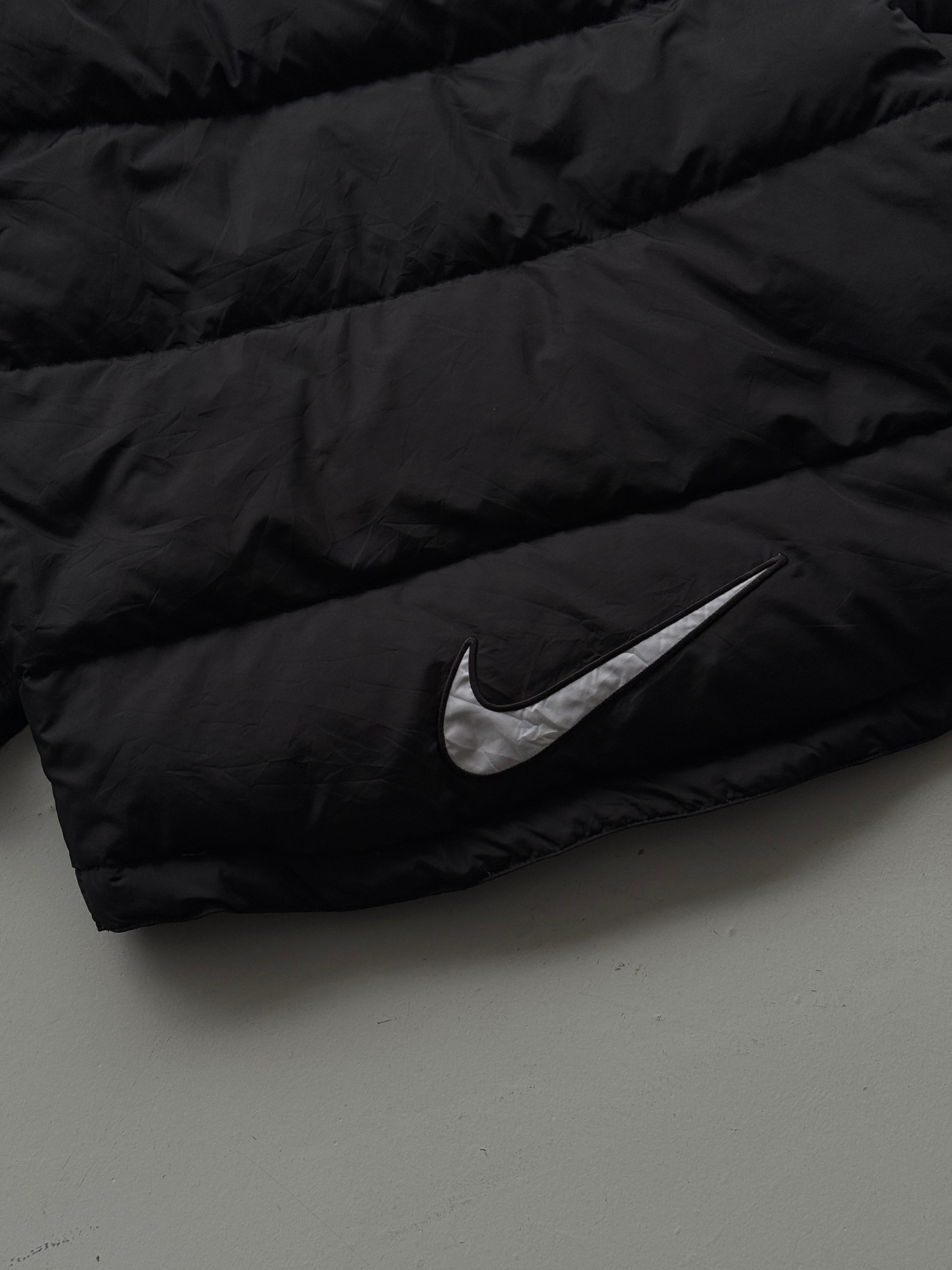 Black Nike  90's Vintage Padded Puffer Jacket Big Swoosh - XS/Small