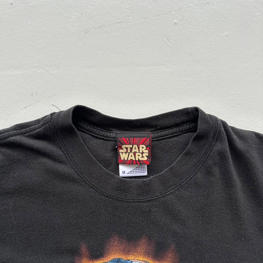 Black Star Wars Anakin Skywalker Pod Racer 1999 Vintage Graphic T-Shirt - Medium