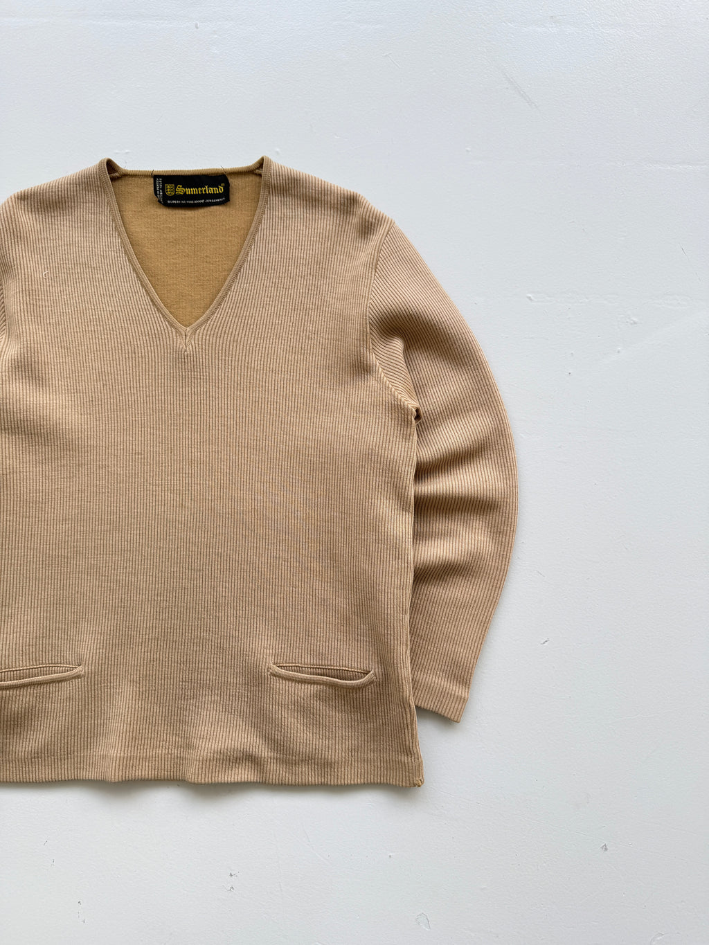 Sumerland British Isles Made in Jersey 70's Vintage Wool Knit Jumper - Small/Med
