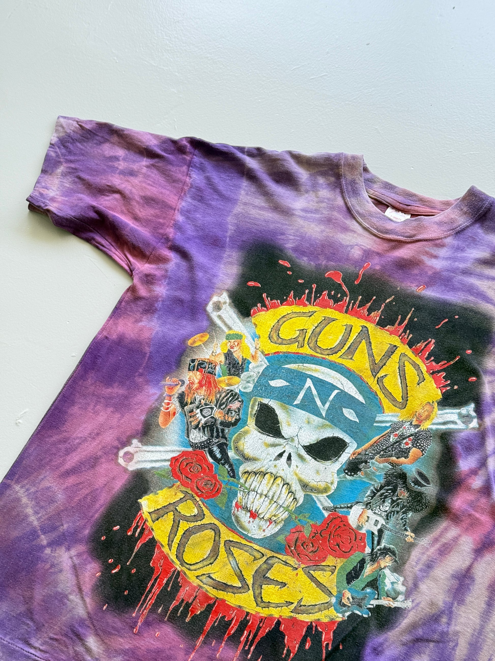 Purple Tie-Dye Guns N' Roses 90's Vintage Single Stitch Graphic T-Shirt - XL