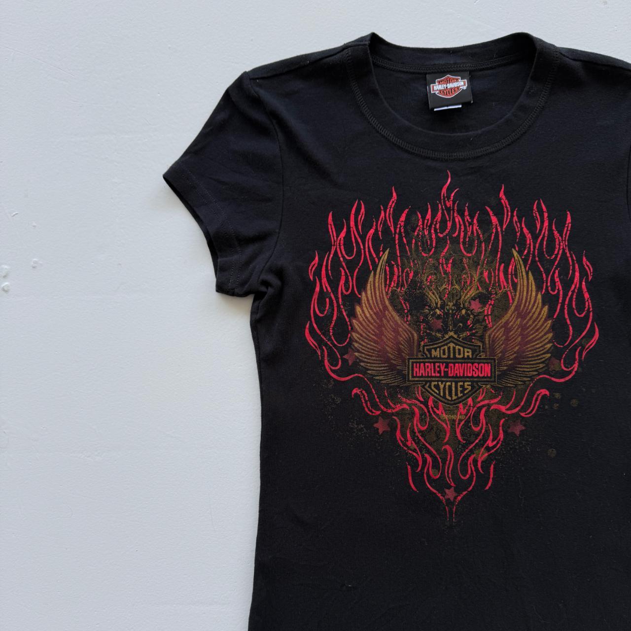 Black Harley Davidson 00's Y2K Graphic T-Shirt - Womens Large