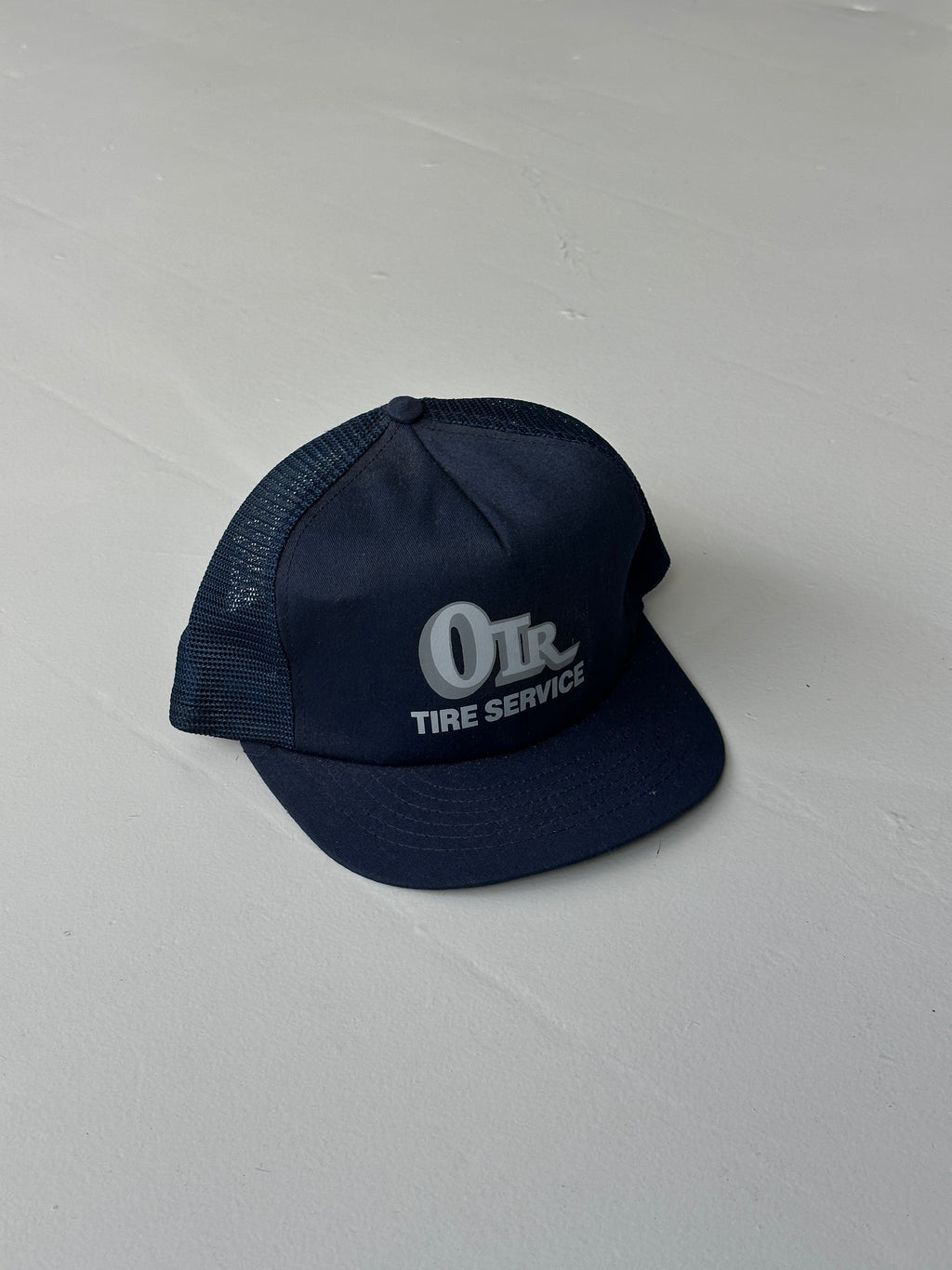 Navy OTR Tire Service Vintage Foam SnapBack Trucker Cap