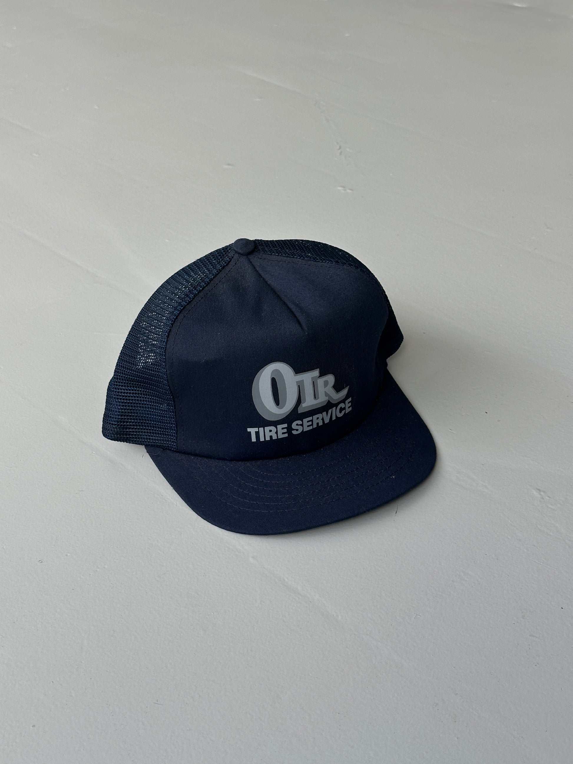Navy OTR Tire Service Vintage Foam SnapBack Trucker Cap