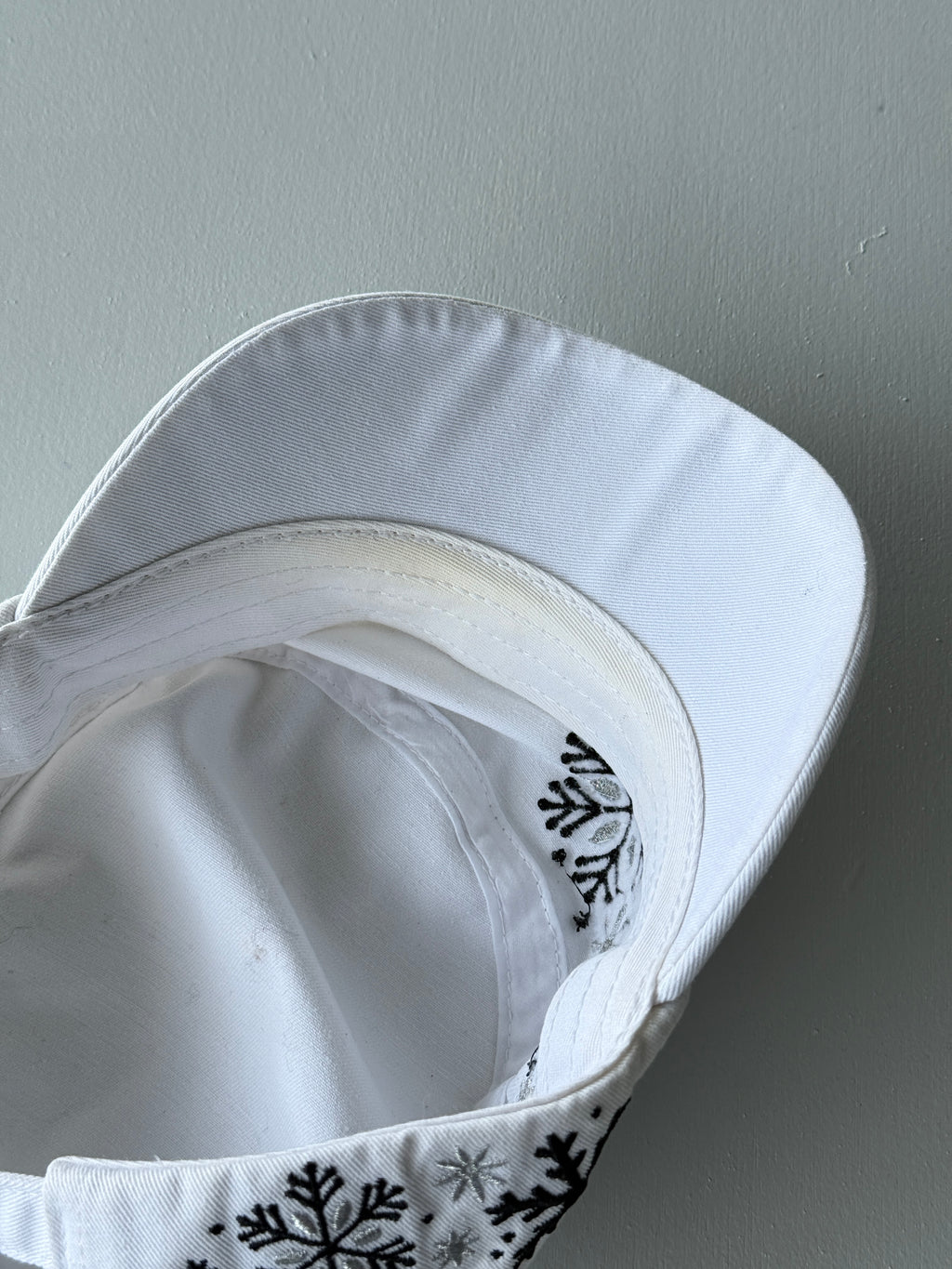 White Snowflake Y2K Cadet Cap Military Style 00's Grunge Aesthetic