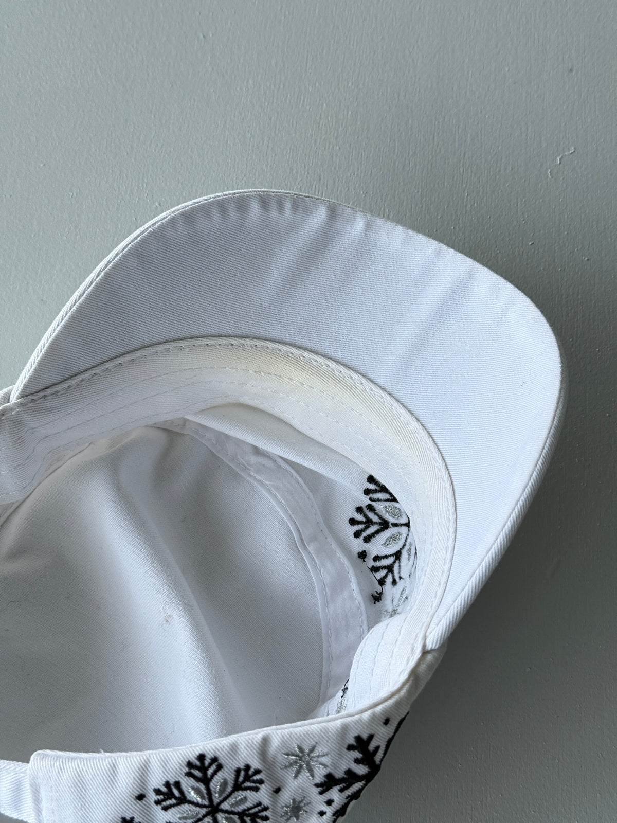 White Snowflake Y2K Cadet Cap Military Style 00's Grunge Aesthetic