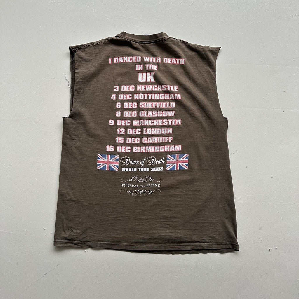 Faded Grey Iron Maiden 2004 Vintage Graphic Hand-cut Band Tshirt Vest - Large