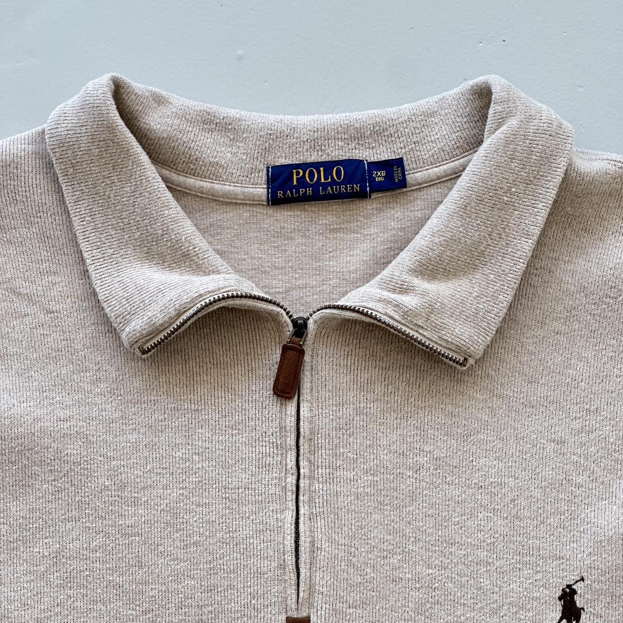 Cream Polo Ralph Lauren Quarter Zip Sweatshirt - 2XL