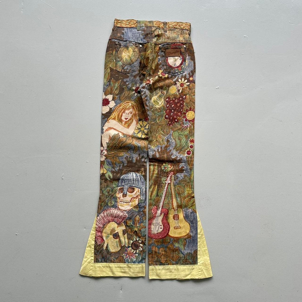 Rare 1960s Wrangler John Lennon Tapestry Vintage Flares - 26” x 32”