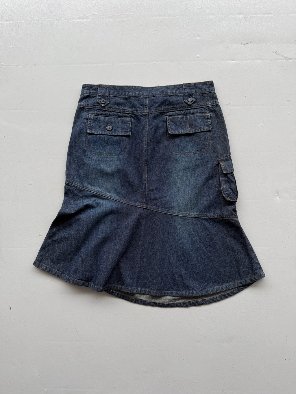 Blue KIT Y2K Vintage Denim Midi Skirt - UK 18