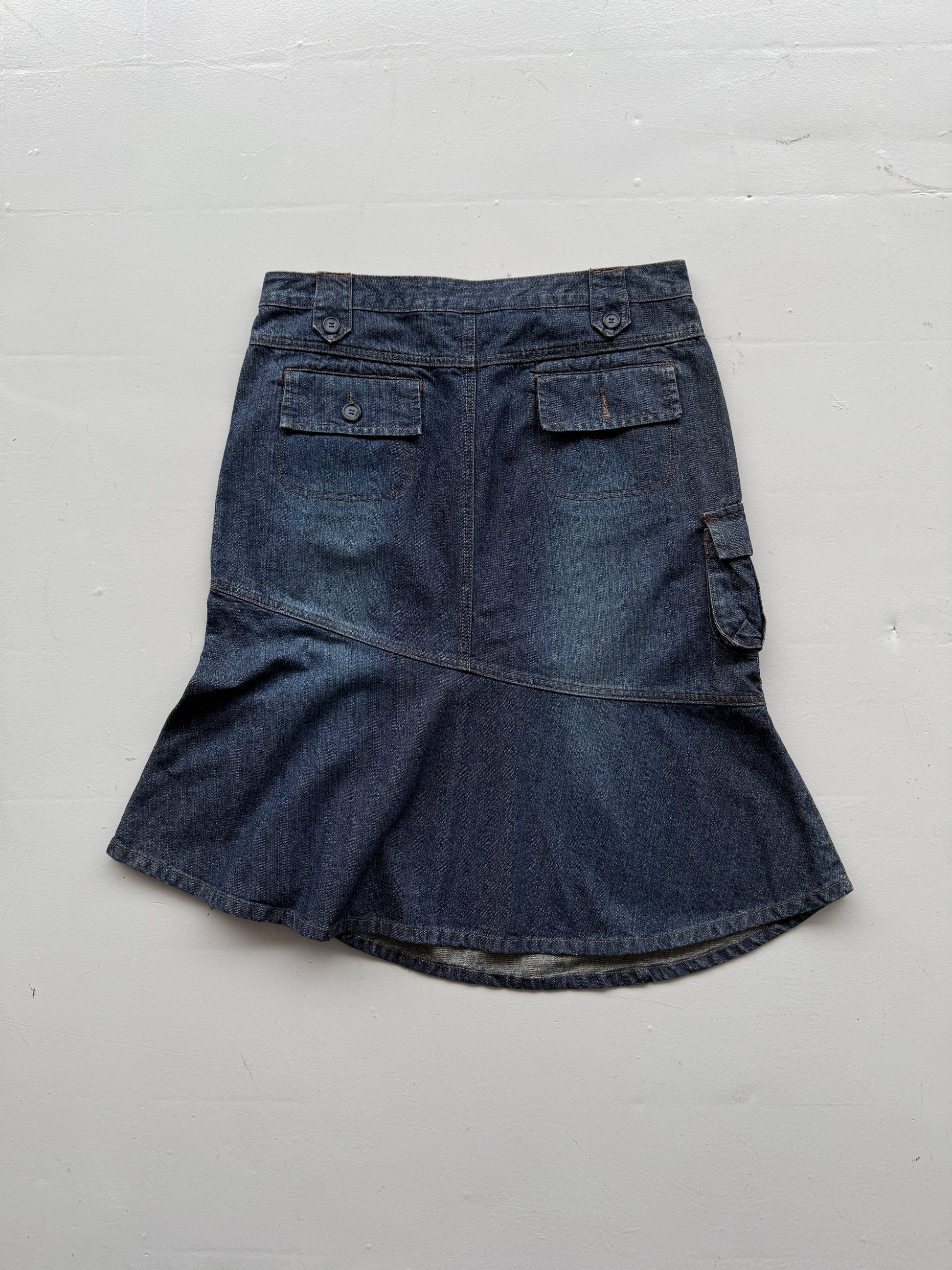 Blue KIT Y2K Vintage Denim Midi Skirt - UK 18