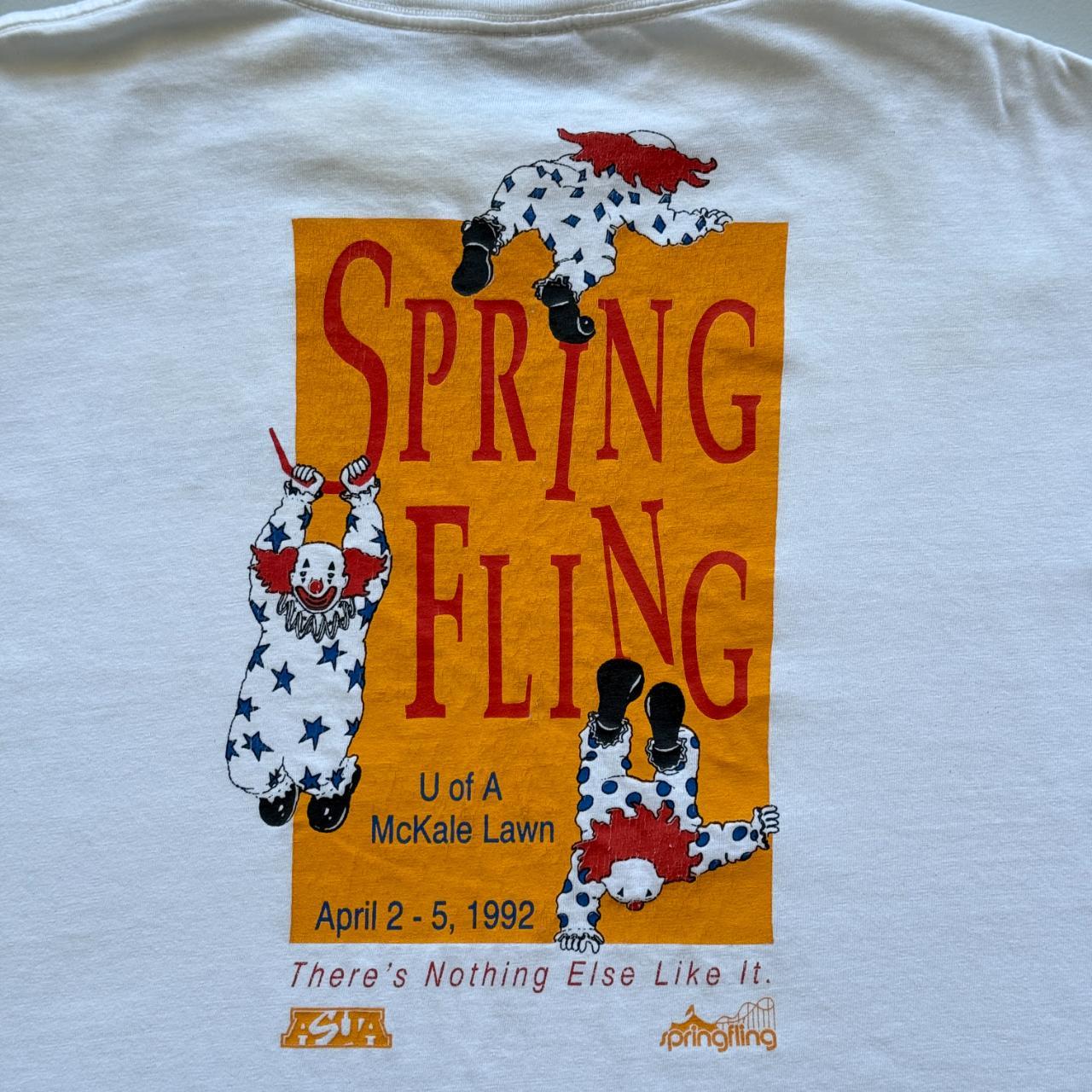 White Spring Fling Art Vintage 90s T-shirt - XL