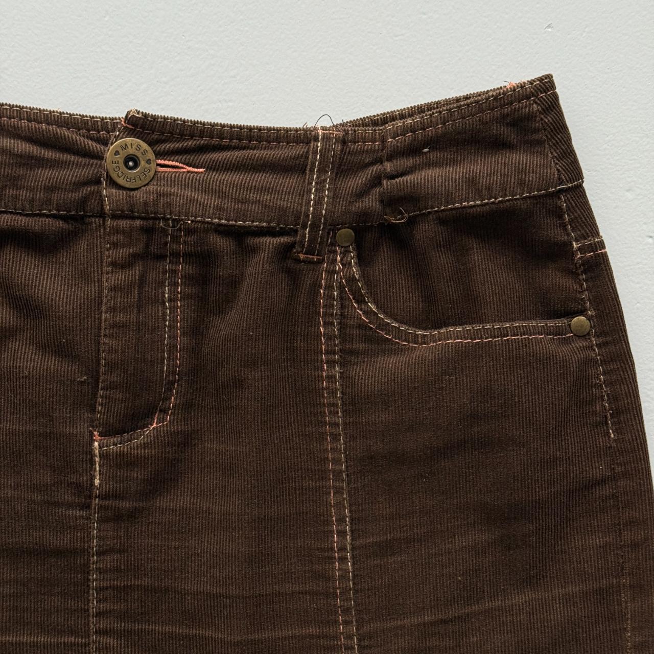Brown Vintage Miss Selfridge Y2K Velvet Skirt - W30 L23 Size 12