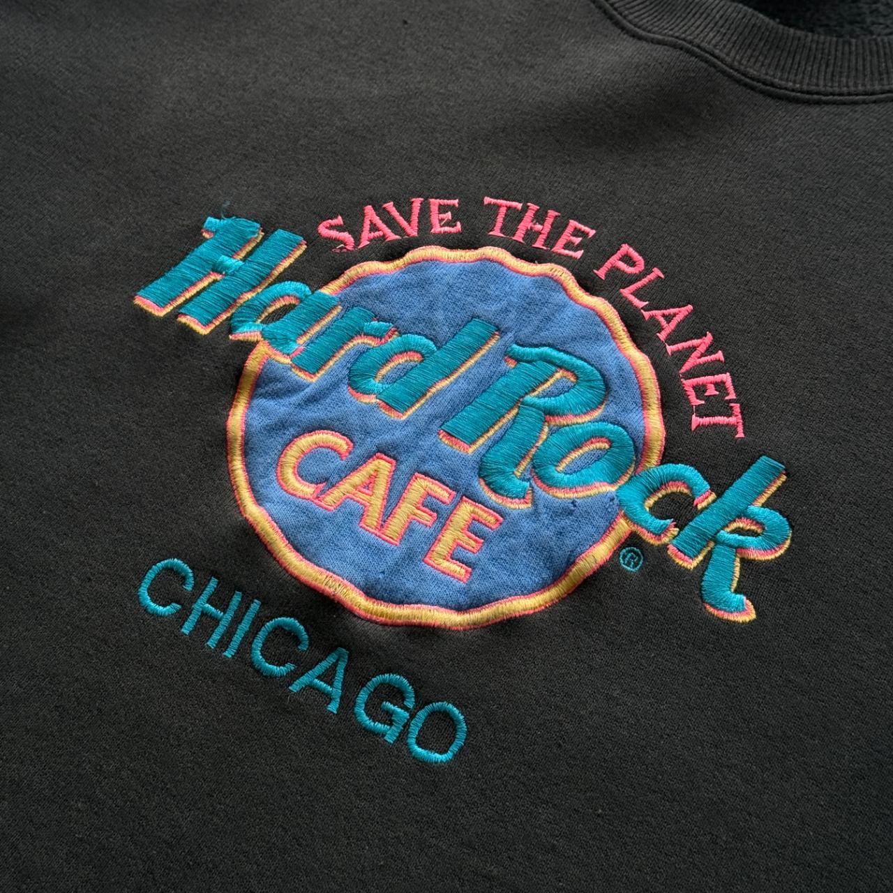 Faded Black Hard Rock Cafe 90’s Vintage Graphic Sweatshirt - Medium