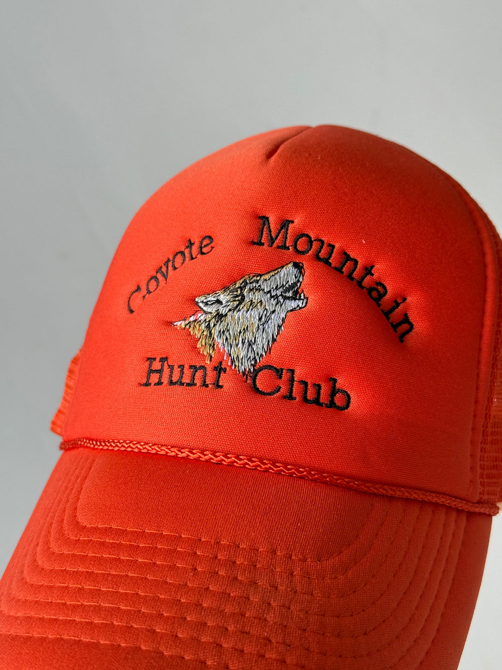 Orange Coyote Mountain Hunt Club Vintage Foam and Mesh SnapBack Trucker Cap