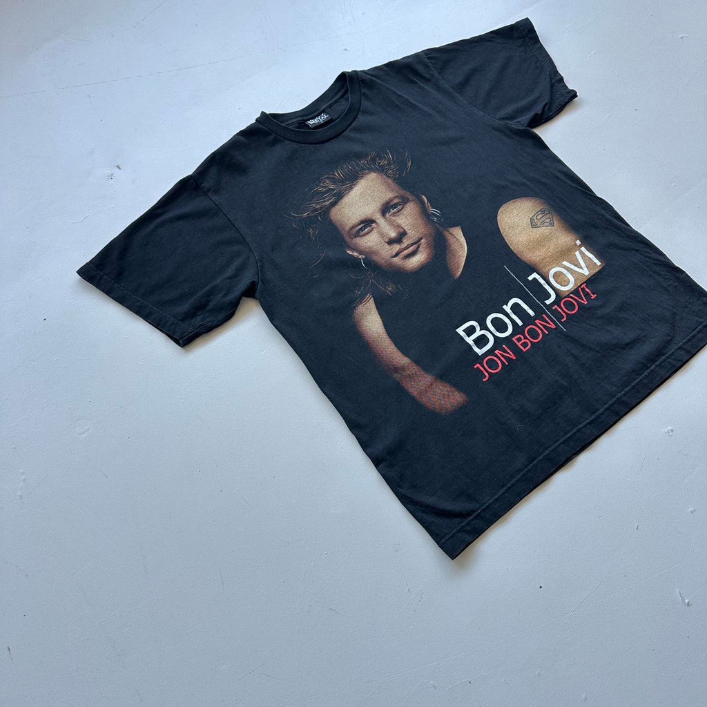 Bon Jovi Black 00s Vintage T-shirt - Large