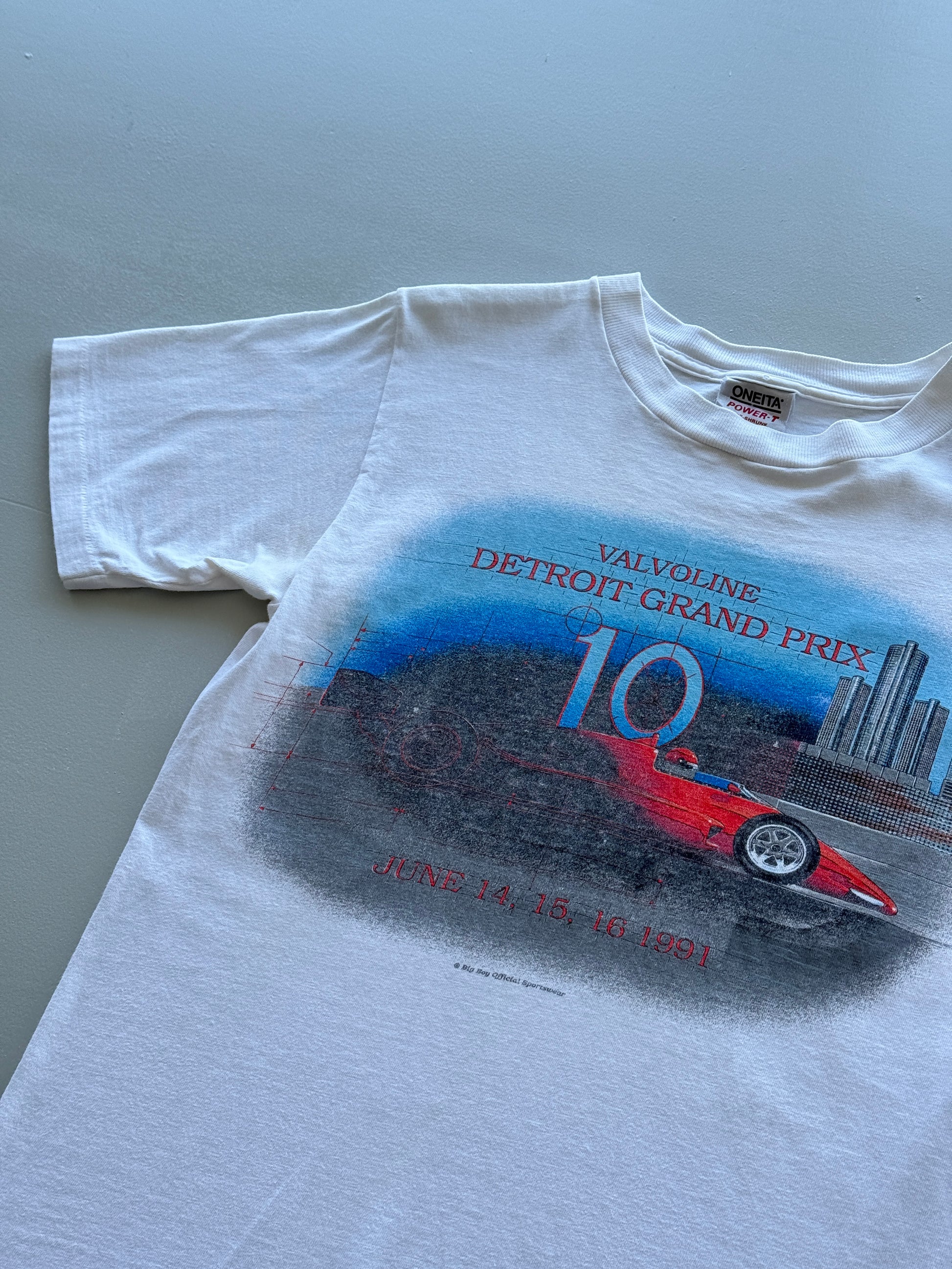 Oneita Valvoline Detroit Grand Prix 1991 Vintage Single Stitch T-Shirt -XS/Small