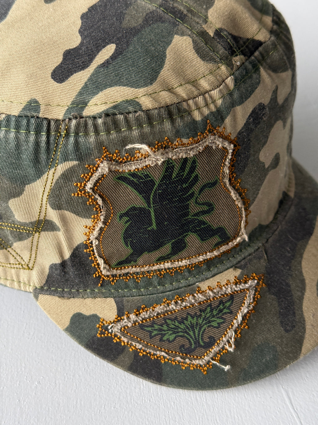 Camo Skate / Surf Y2K Cadet Cap Military Style 00's Grunge Aesthetic
