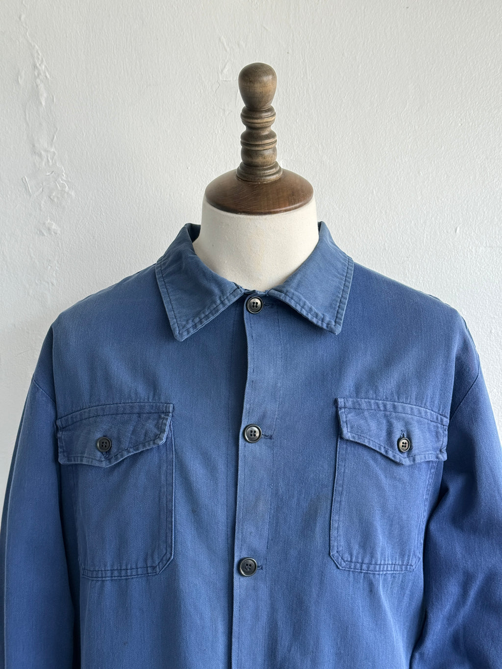 Faded Blue French 1950s/60s Vintage Workwear Chore Jacket CH479 - XL