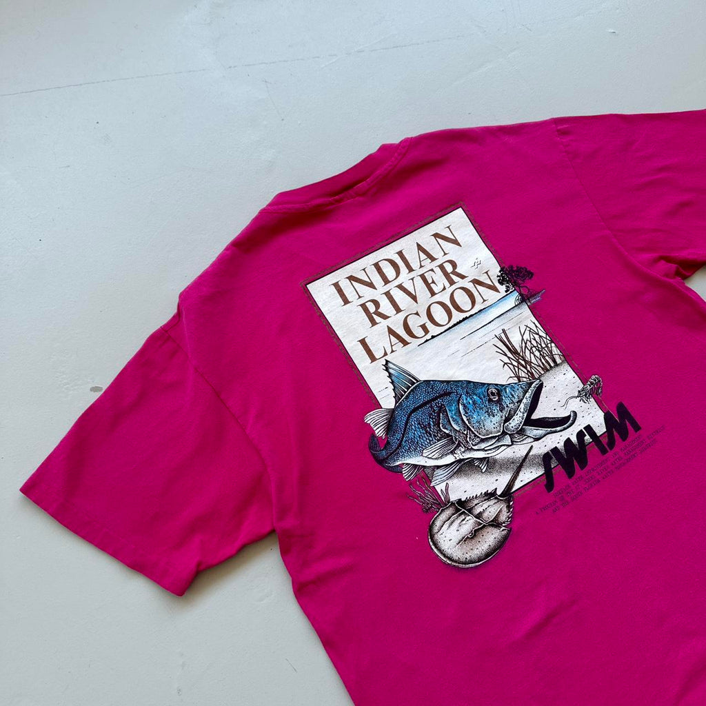Indian River Lagoon 90s Vintage Pink T-shirt - Large