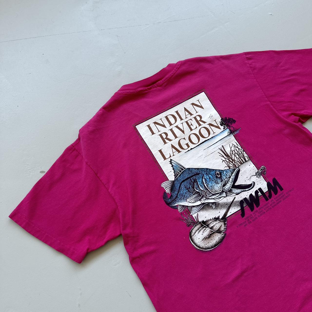 Indian River Lagoon 90s Vintage Pink T-shirt - Large
