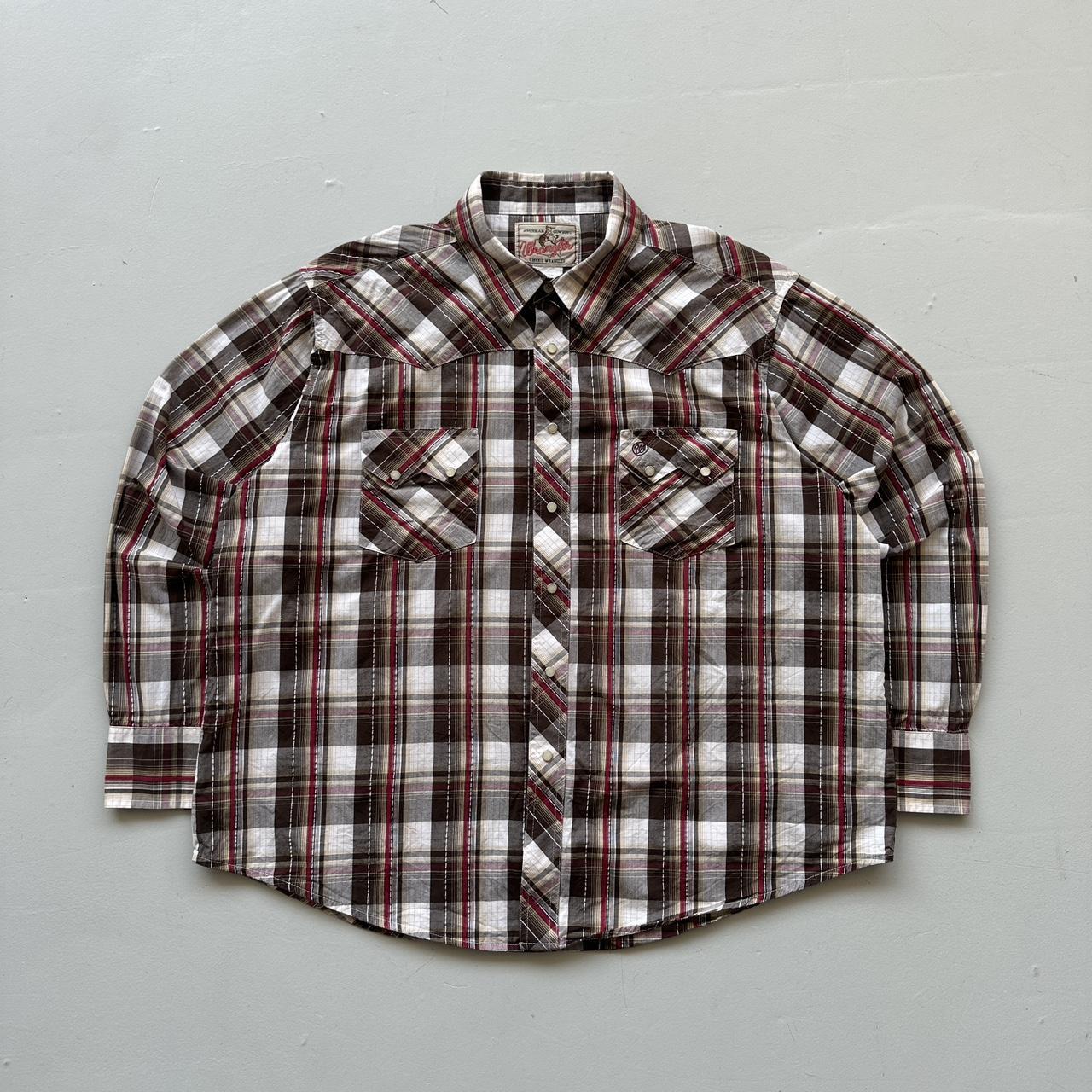 Wrangler Brown Patterned Western Vintage Shirt - XL