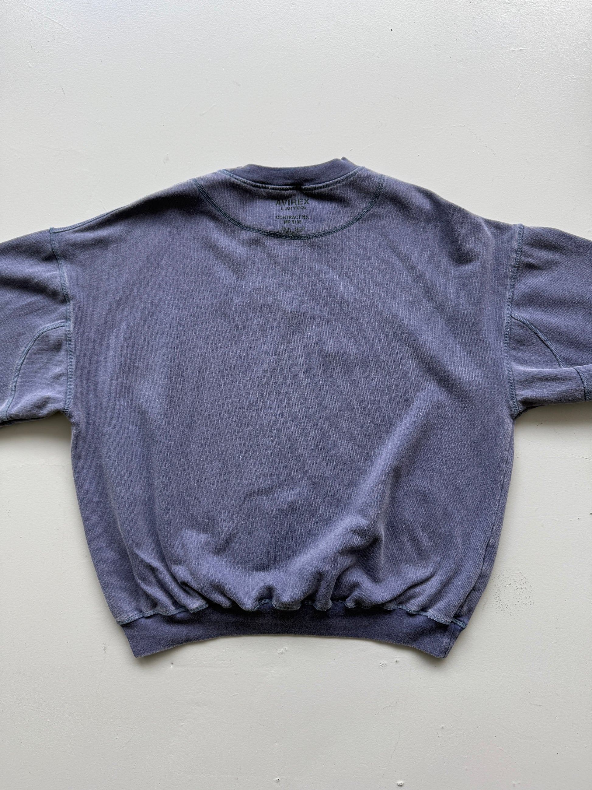 Light Blue / Purple Avirex 90's Vintage Graphic Sweatshirt Jumper - XL