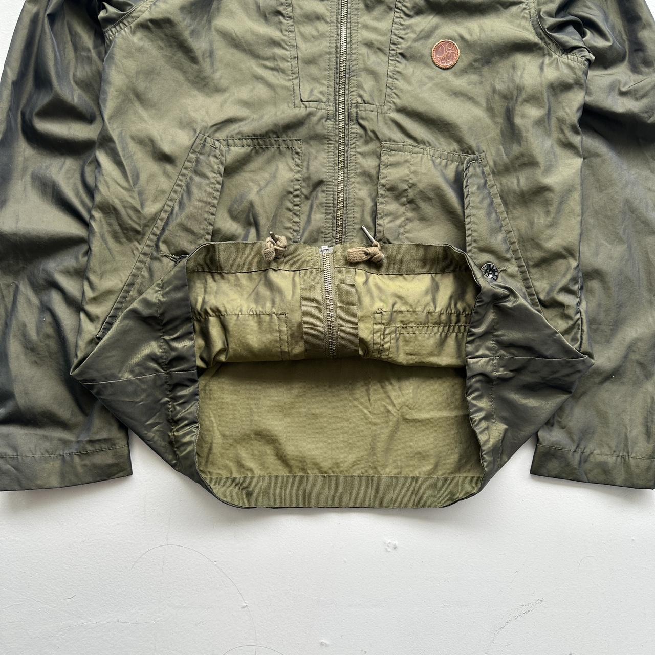 Khaki Pretty Green Hooded Windbreaker Nylon Pearlescent Jacket - Small