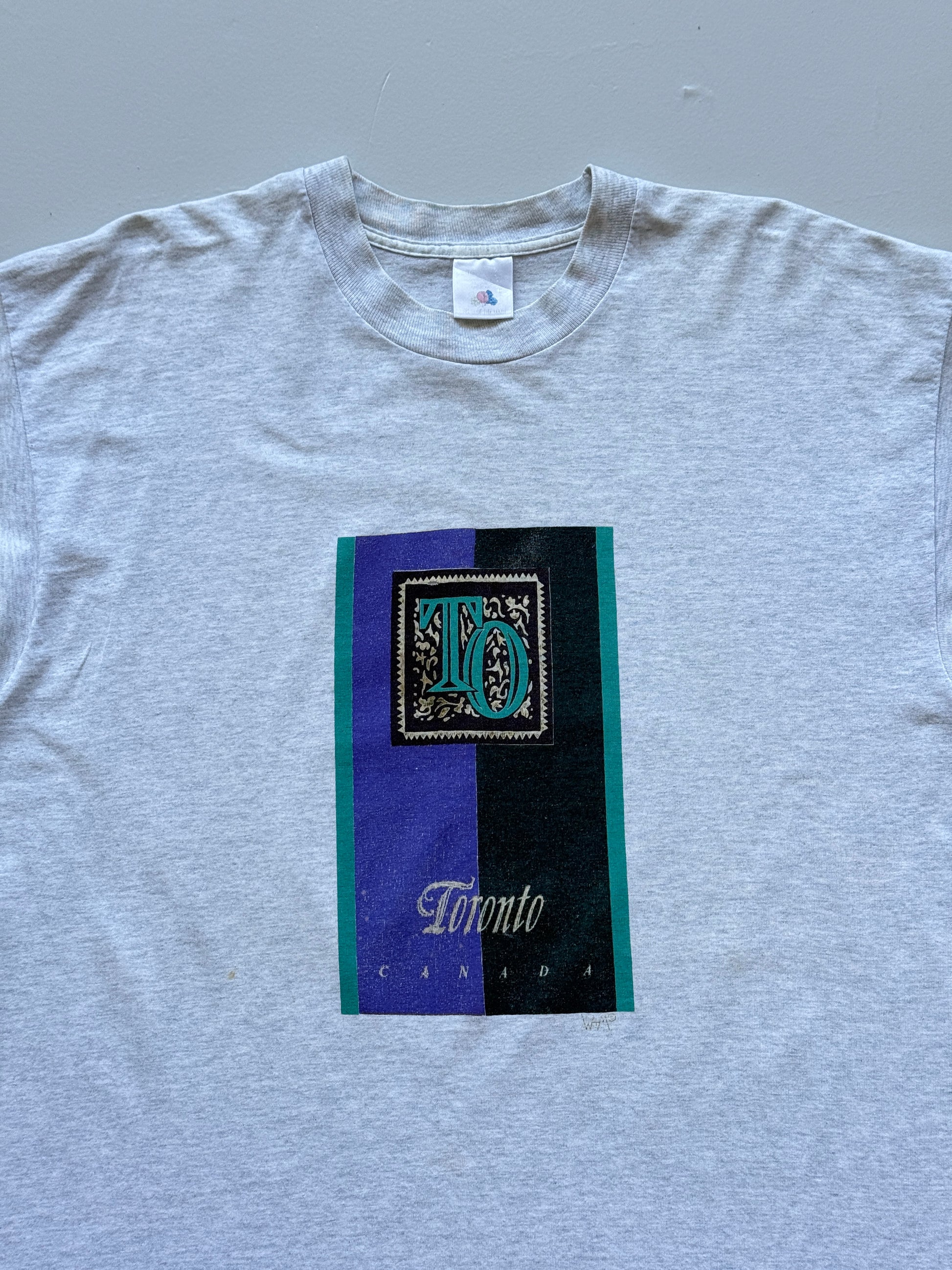 Grey Toronto Canada 90's Vintage Tourist Graphic Single Stitch T-Shirt - XL