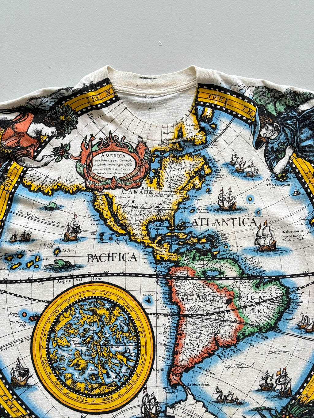 Liquid Blue Atlas 90s Vintage All Over Print Graphic Single Stitch T-Shirt - XL