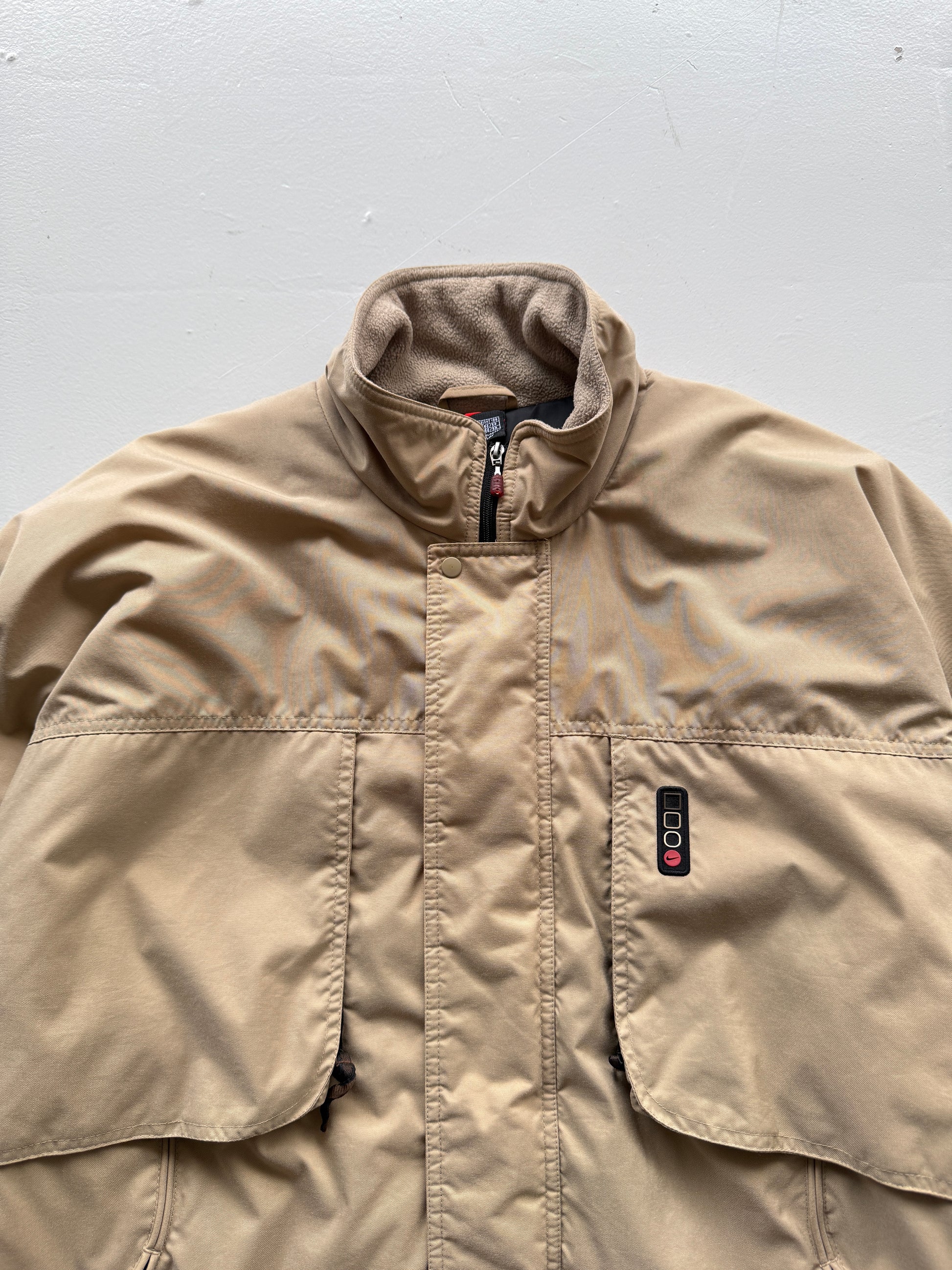 Beige Nike 00's Vintage Puffer Winter Jacket - XL