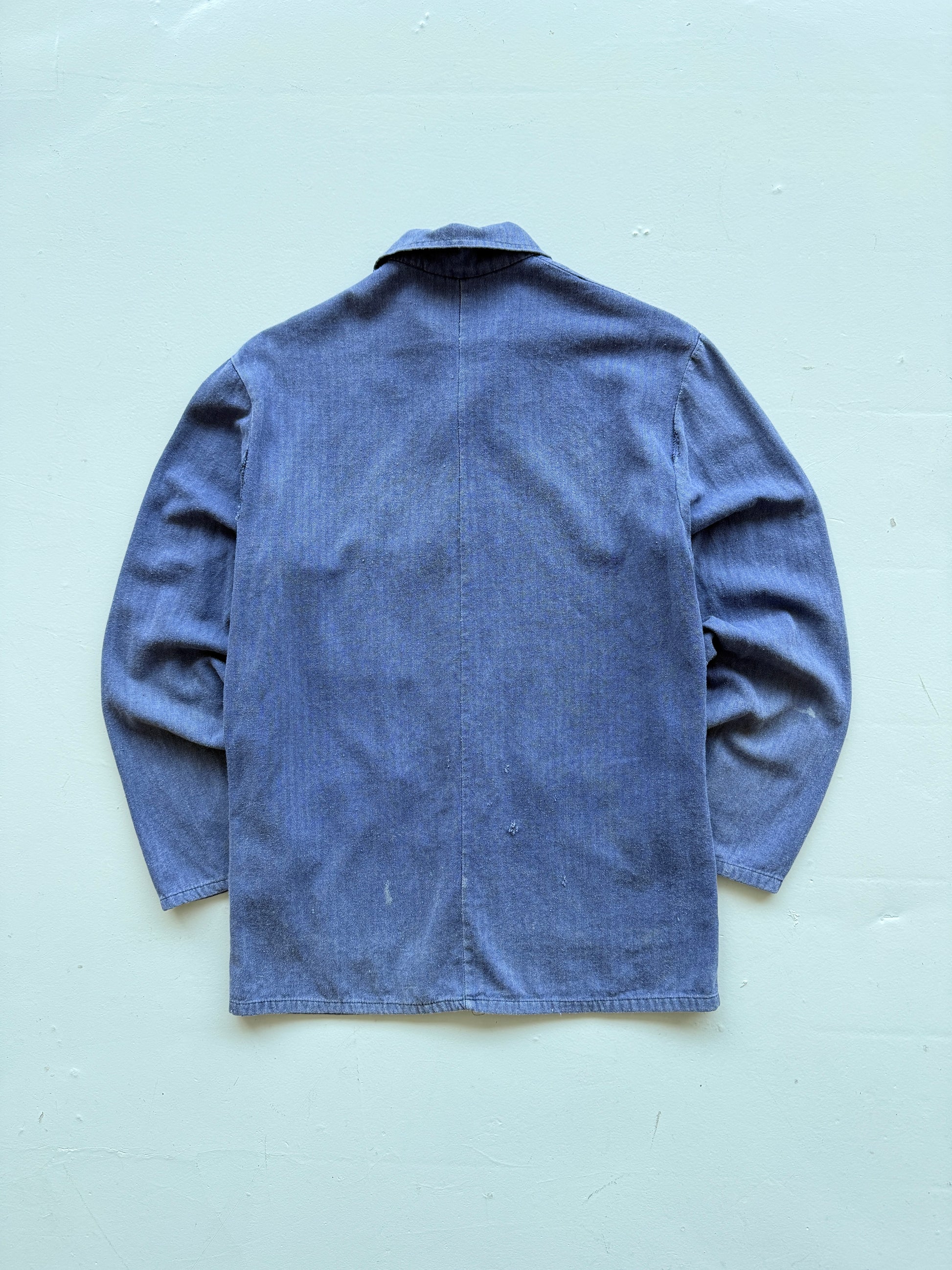 Navy French Workwear Vintage Herringbone Twill Chore Jacket CH038 - Slim Medium