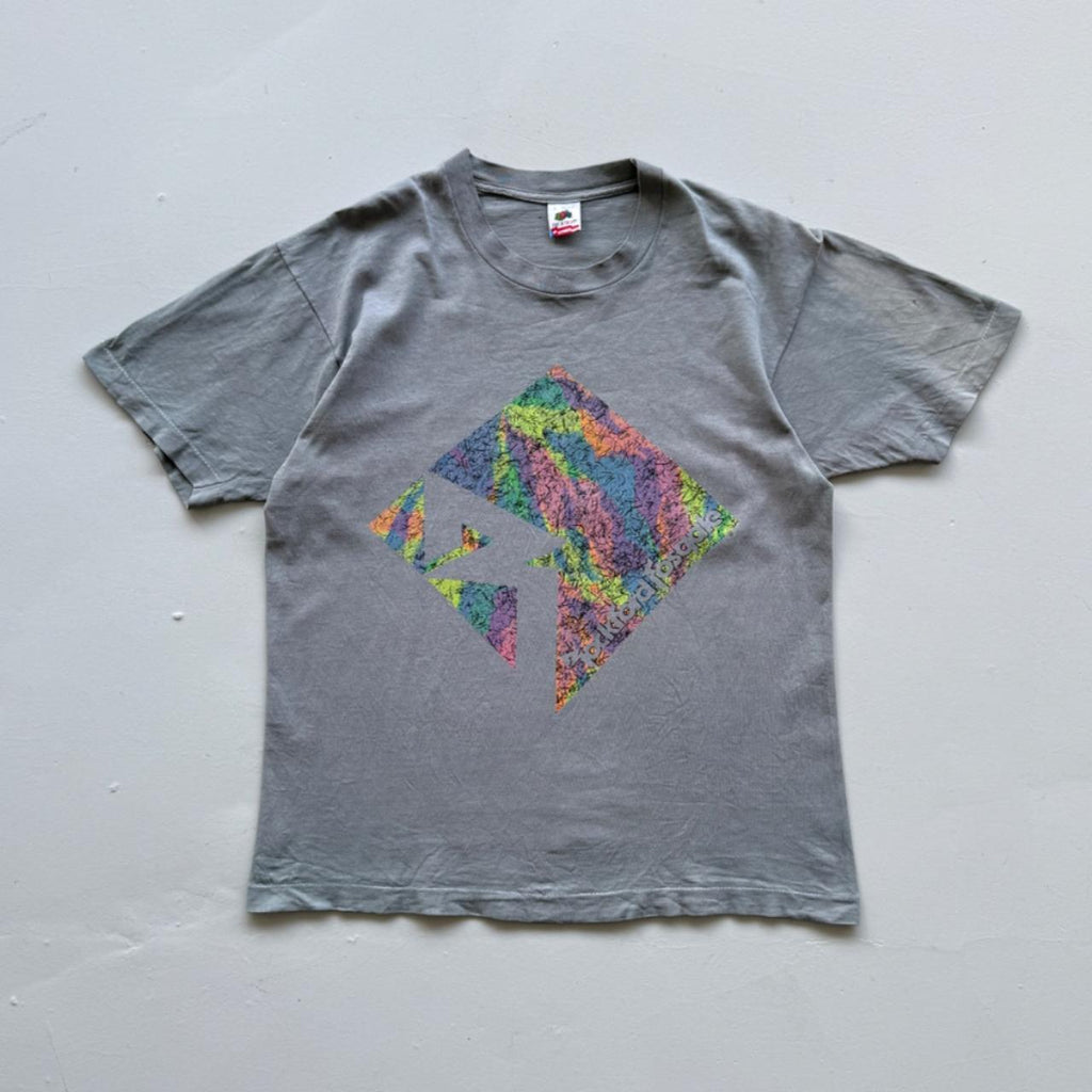 Blue Grey Overdyed 90's Graphic Vintage T-shirt - Large