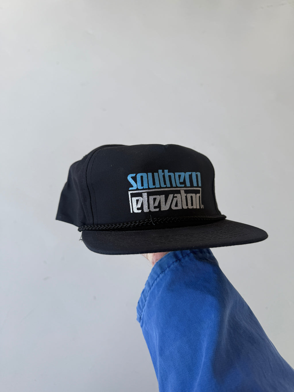 Black Southern Elevator Vintage Cotton Workwear SnapBack Trucker Cap