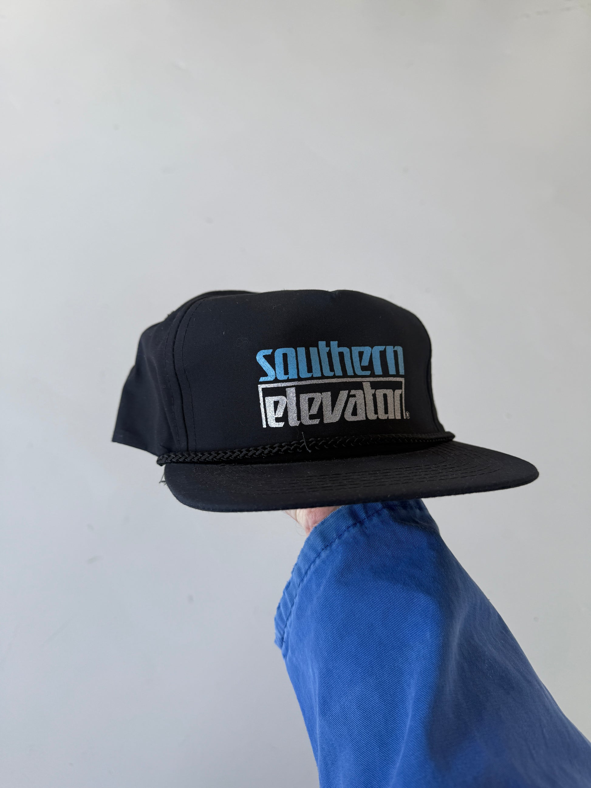 Black Southern Elevator Vintage Cotton Workwear SnapBack Trucker Cap