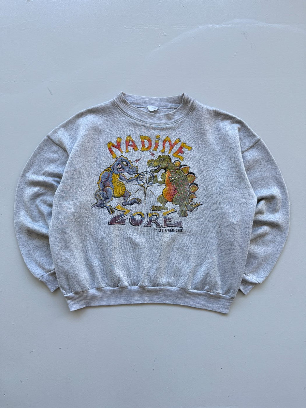 Nadine Zore French Cartoon Vintage Dinosaur 90's Sweatshirt - Small
