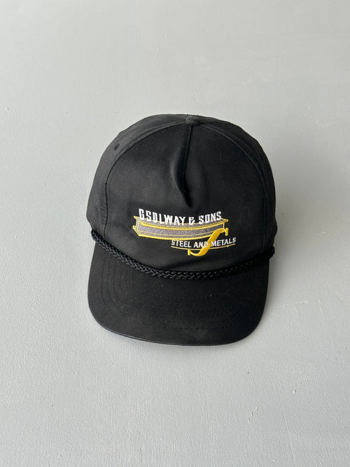 Black Steel and Metal 90's Vintage SnapBack Trucker Cap