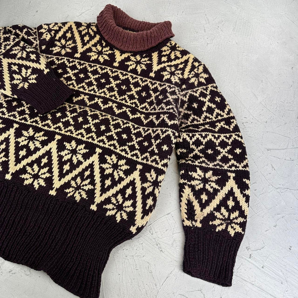 Hand Knit 90's Woollen Sweatshirt - Large